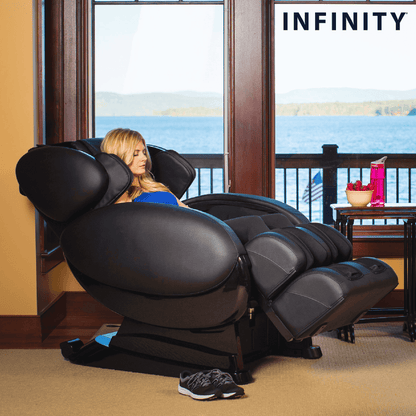 Infinity IT-8500 X3 premium massage chair, Infinity Brand massage Chair CPO, 8500 X3 massage chair certified pre-owned in black