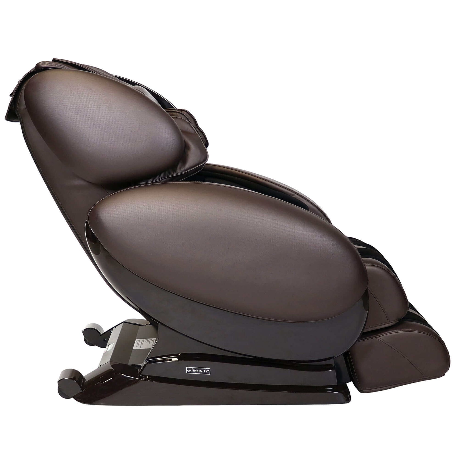 Infinity IT-8500 X3 premium massage chair, Infinity Brand massage Chair CPO, 8500 X3 massage chair certified pre-owned in brown